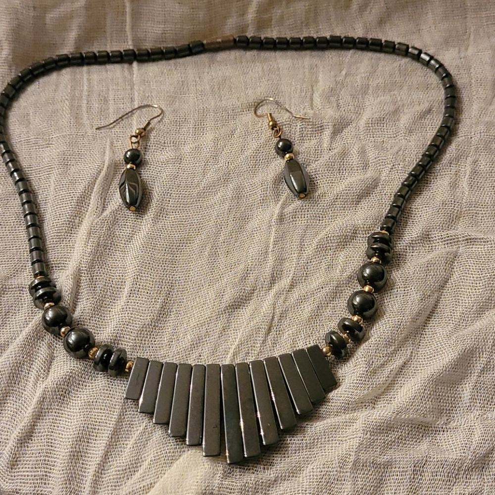 Fashionable Black ⚫ Oynx Necklace set